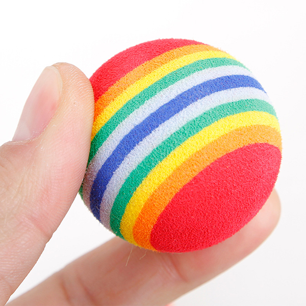 Romirofs Bite Resistant Colorful Woven Ball for Cats Rinbow Color Pet Toys Dog Cats Ball Universal Pet Supplies 